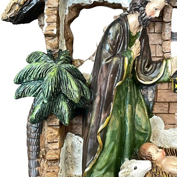 Nativity 3 Dimensional Poly Resin Christmas Light Not Working Wall or Shelf - Picture 11 of 16